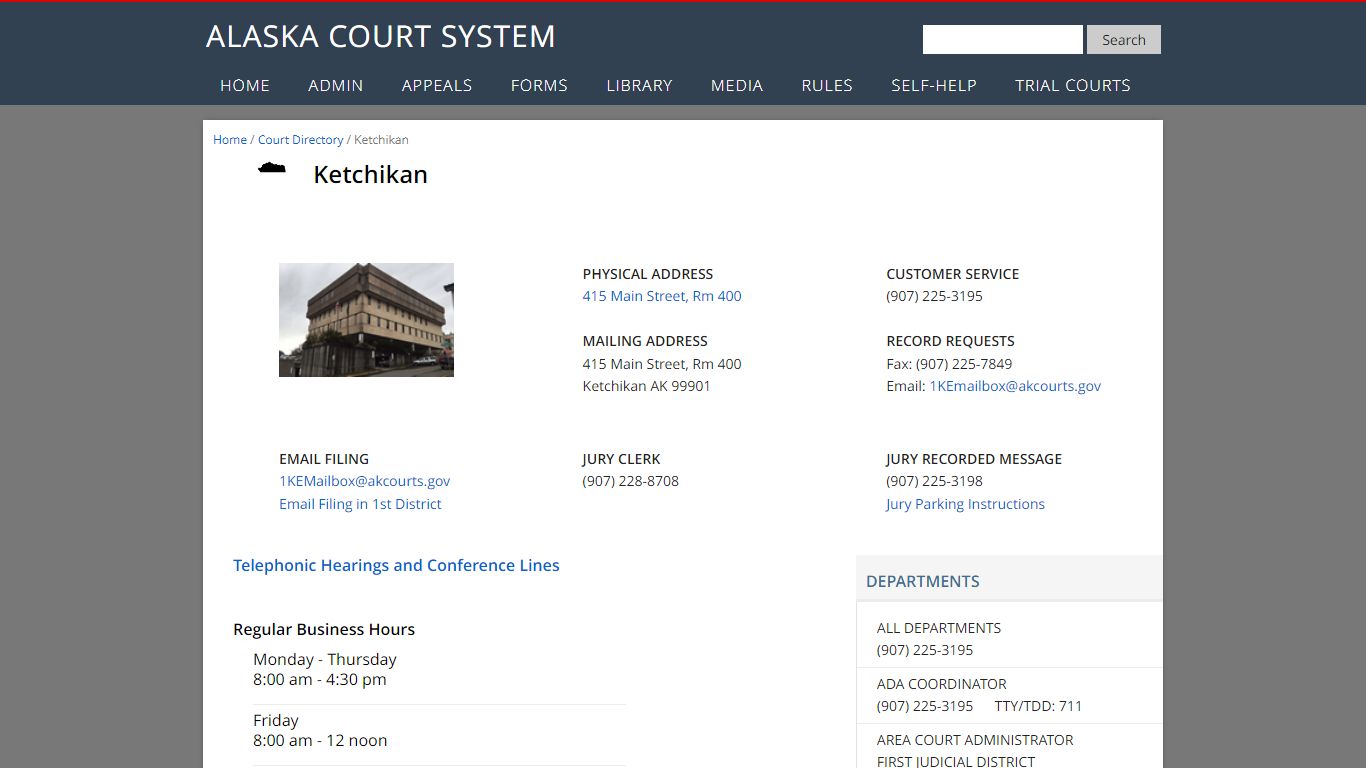 Ketchikan Court Directory - Alaska Court System