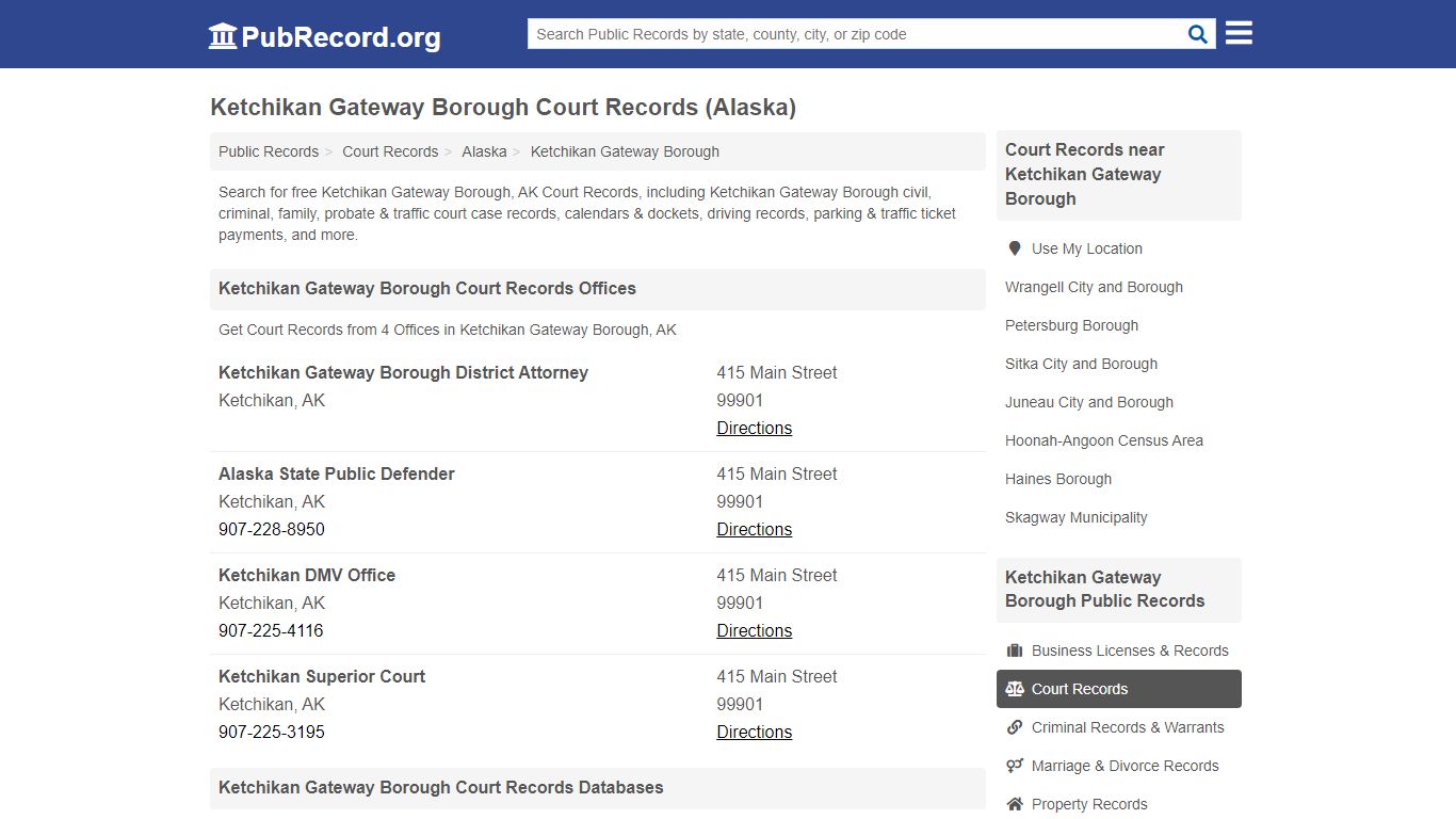 Ketchikan Gateway Borough Court Records (Alaska)