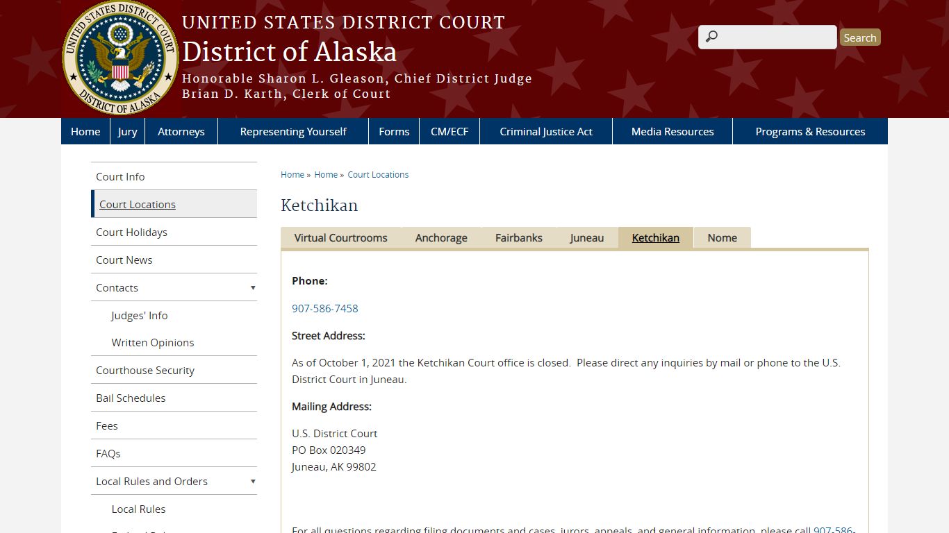 Ketchikan | District of Alaska | United States District Court